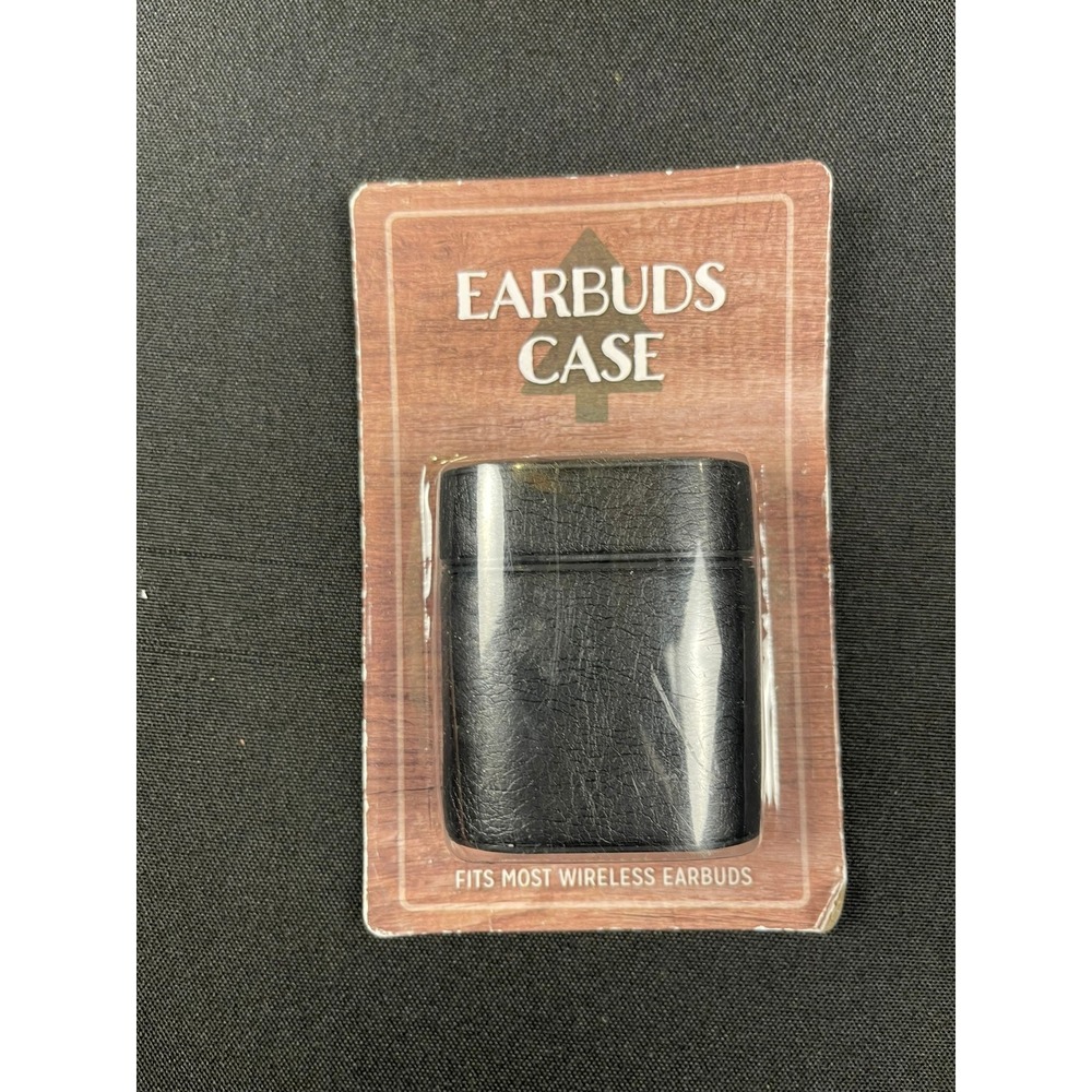 Best Brands Black Faux Leather Universal Wireless Earbuds Case New 60476
